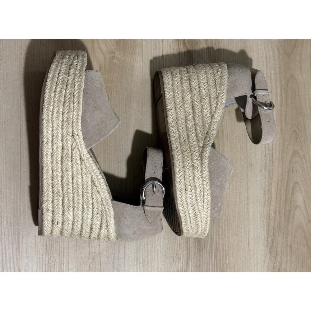 Marc Fisher LTD Adalyn Espadrille Wedge Tan 10 Womens Platform Sandal